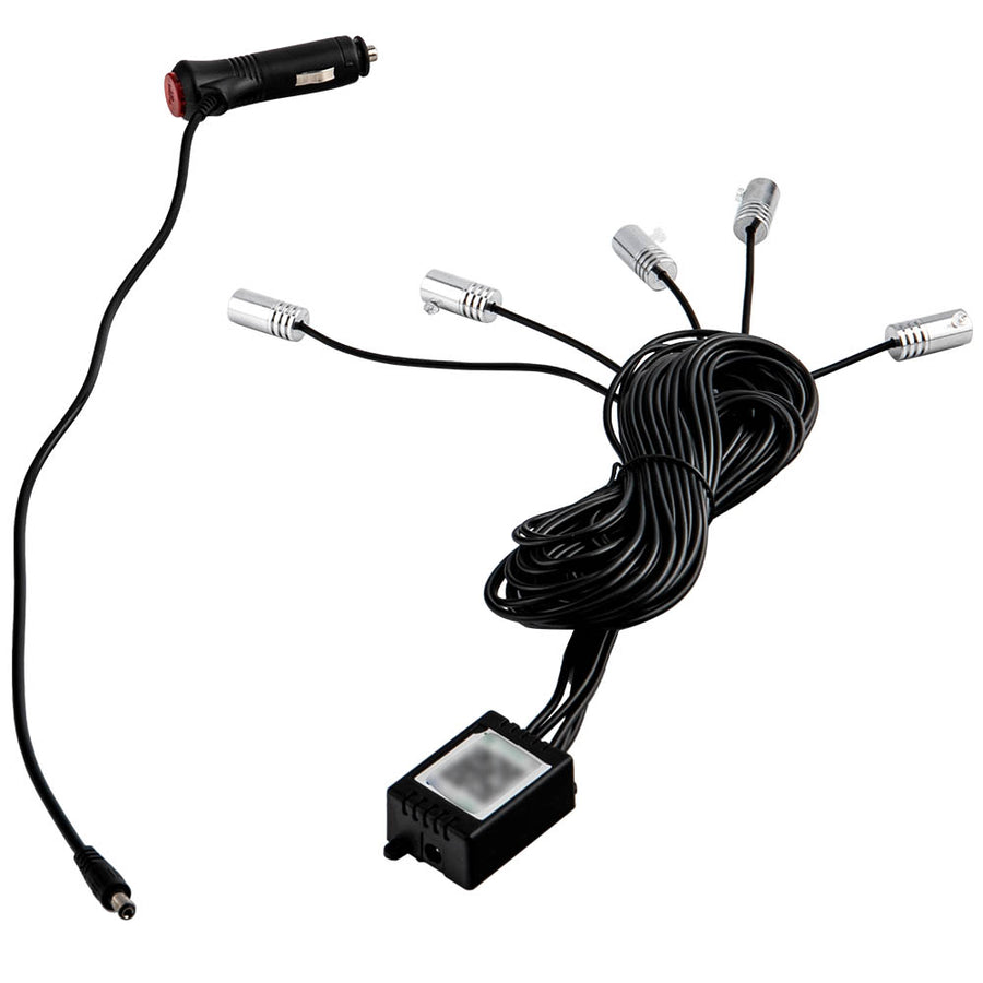 5LED 6M LED RGB Light Lamp Strip KitCigarette Lighter Set For iOS and Android