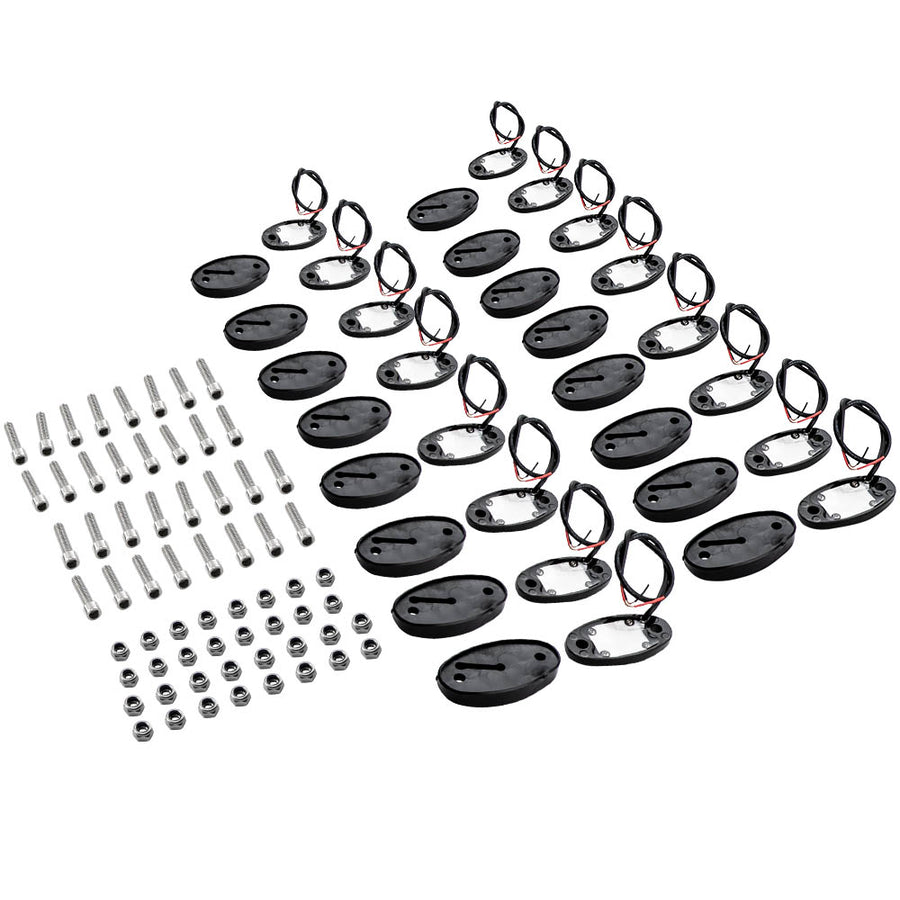 16x compatible for White 16Pods 9W LED Rock Lights compatible for Jeep Offroad Boat Truck UTV ATV 12V-24V