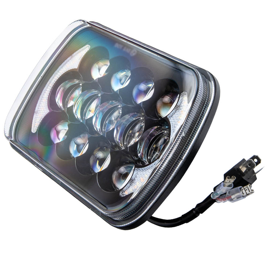 7x6 LED Sealed Beam Headlight compatible for Jeep Wrangler YJ Cherokee 1984-1995 H5054 DRL