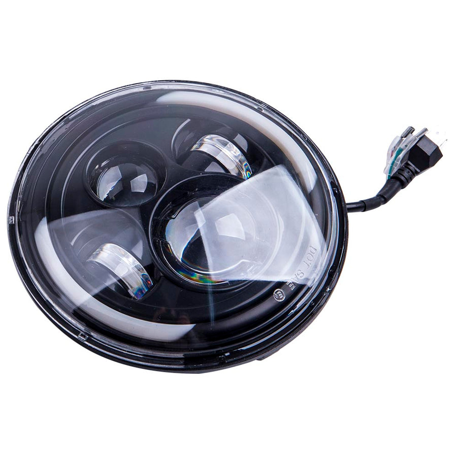 2pcs Round Led Headlights7 Inch Clear Front Rear compatible for Jeep Cj-5 Lj