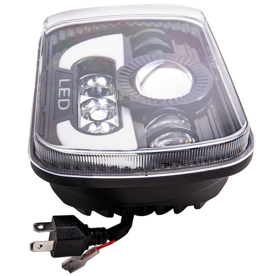 LED Rectangle Headlight 5x7 H6054 compatible for Chevy S10 82-94 High Low Beam 6000K compatible for White