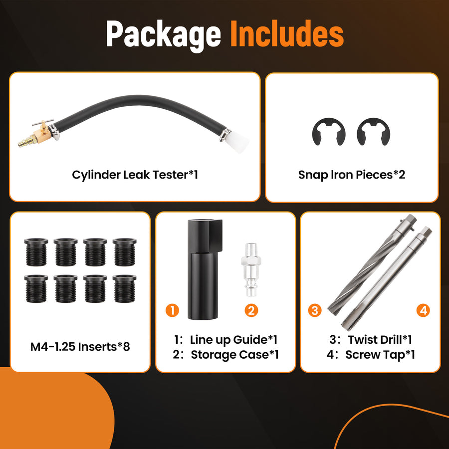 Two Valve Cylinder Spark Plug Thread Repair Kit compatible for Ford Triton 1996-2003 38900