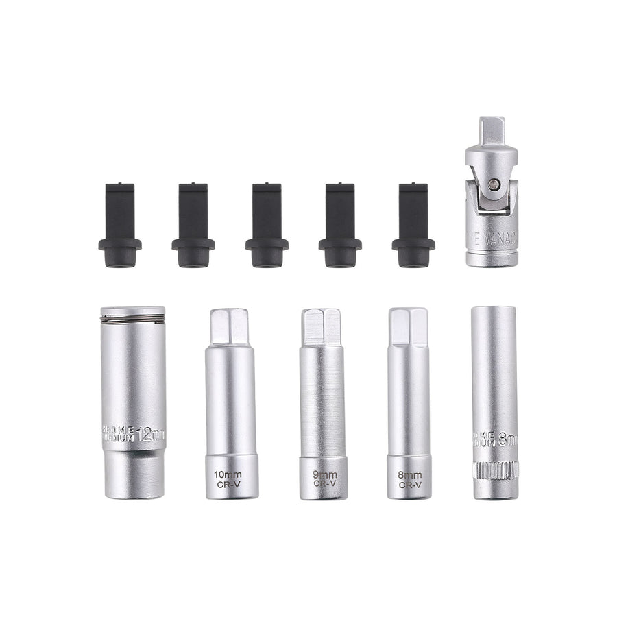 18 PC 3/8 1/4 Drive Glow Plug Removal Socket Set PSG Thin Slotted Tool Kit