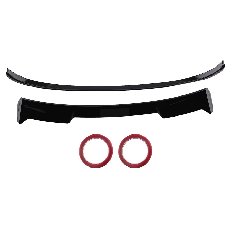 Trunk + Rear Roof Spoiler Wing compatible for Honda Civic 2022-2025 V2 Style Black