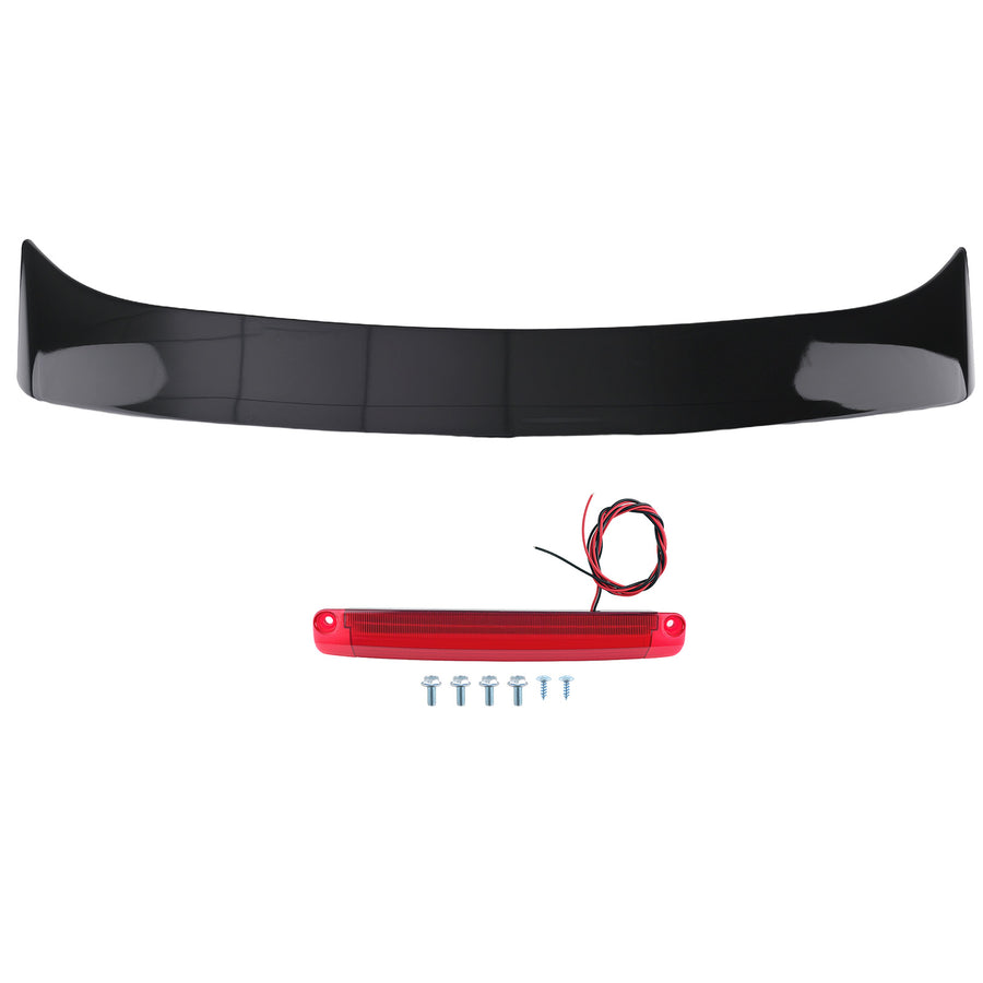 Trunk Wing Spoiler compatible for Toyota Corolla CE LE S 2003-2008 w/ Brake Light ABS Black