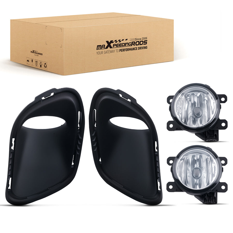 4PCS Front Fog Light Bumper Lamp Cover Bezel compatible for Jeep Cherokee 14-18 68203221AA