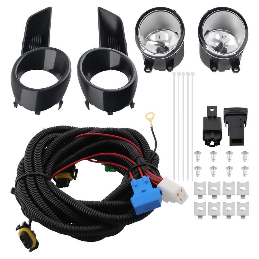 Front Bumper Fog Lights W/Switch + Bulb compatible for Toyota Highlander 2008 2009 2010