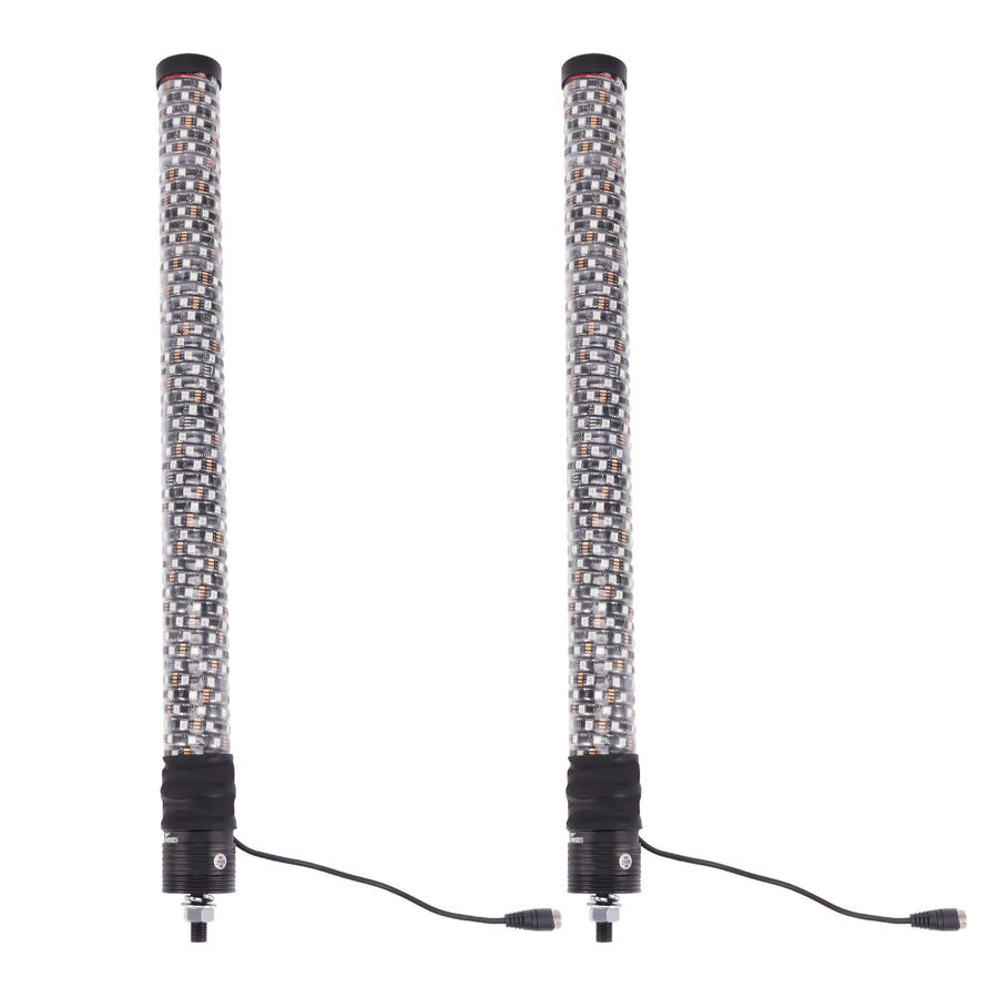 2PCS 2FT Fatty LED Whip Lights with AppRemote Control, 1.9 Fat RGB Spiral Lighted Whip with Music Mode Flags DIY Driving Alignment, Accessories for UTV ATV Truck Motorcycle