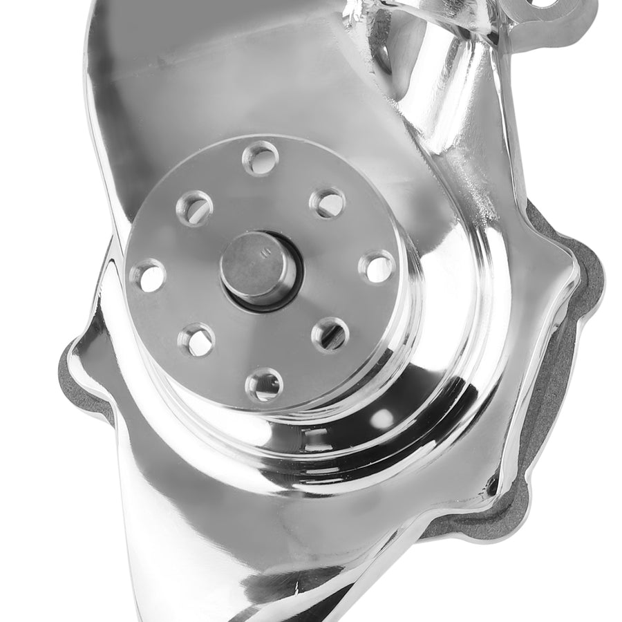 Water Pump for SB compatible for Chevy SBC 305 327 350 383 400 V8 Pulley Kit 2 Grooves Chrome