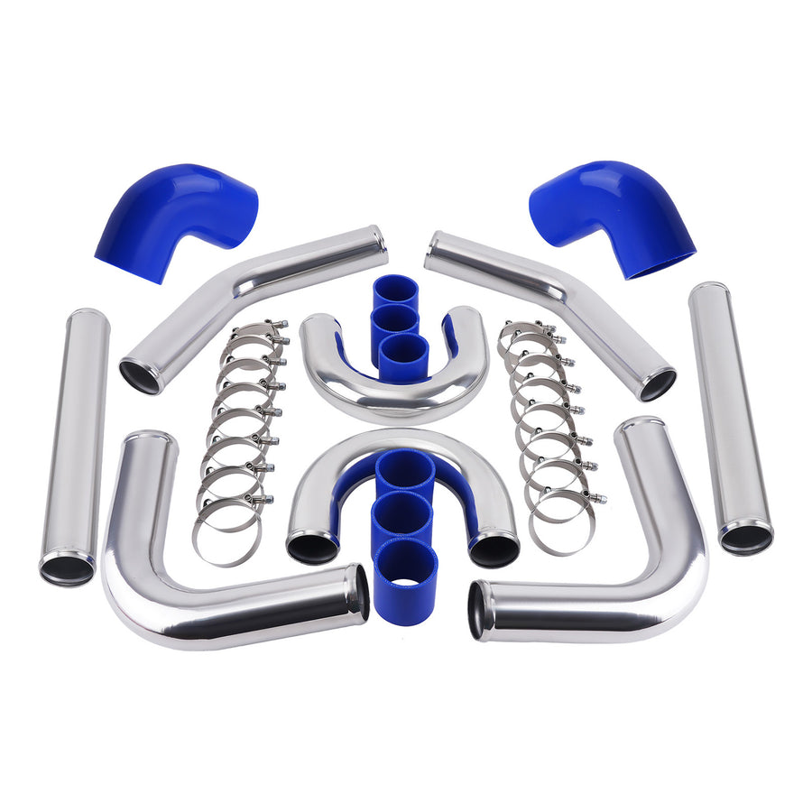 Universal Turbo Intercooler 27 x 7 x 2.5 + 2.5 Aluminium Pipe Tube Hose Kit