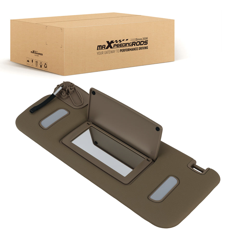 Left Side Sun Visor compatible for GMC Yukon 2007-2014 22850306 22850307 Beige Plastic